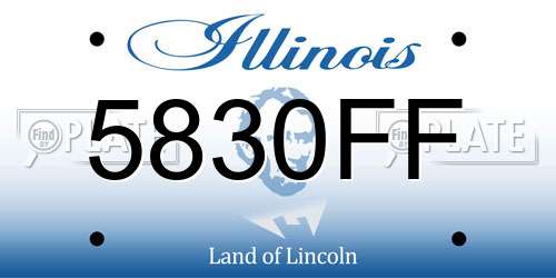 5830FF Illinois License Plate