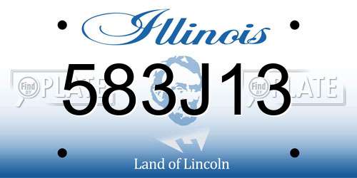 583J13 Illinois License Plate
