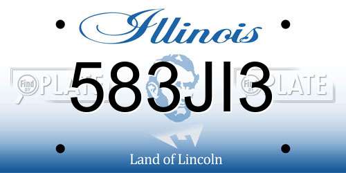 583JI3 Illinois License Plate