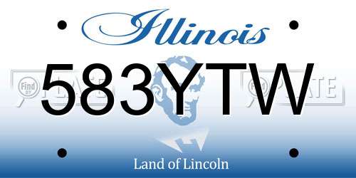 583YTW Illinois License Plate