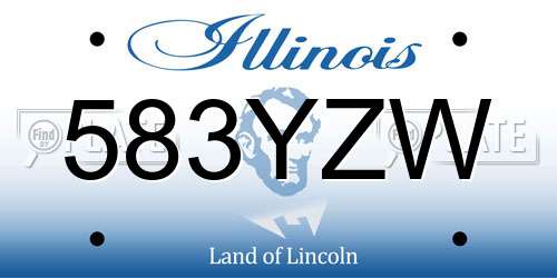 583YZW Illinois License Plate