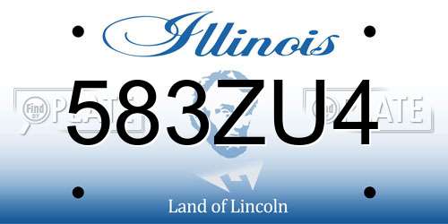 583ZU4 Illinois License Plate