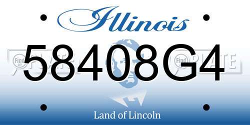 58408G4 Illinois License Plate