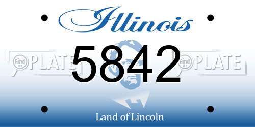 5842 Illinois License Plate