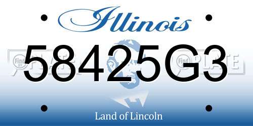 58425G3 Illinois License Plate