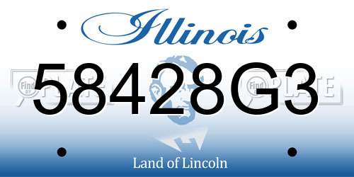 58428G3 Illinois License Plate