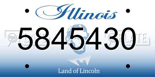 5845430 Illinois License Plate