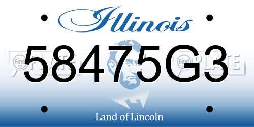 58475G3 Illinois License Plate