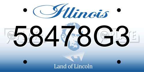 58478G3 Illinois License Plate