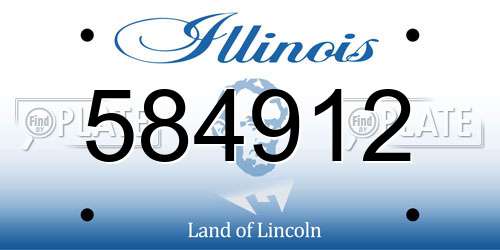 584912 Illinois License Plate