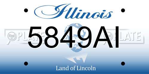 5849AI Illinois License Plate