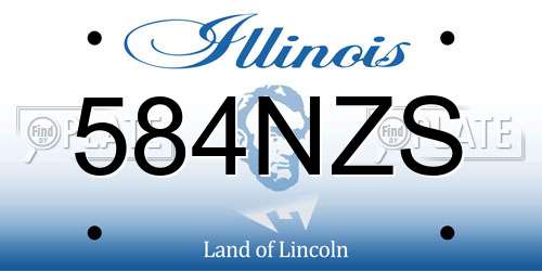 584NZS Illinois License Plate