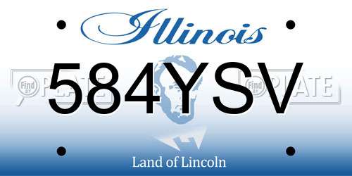 584YSV Illinois License Plate