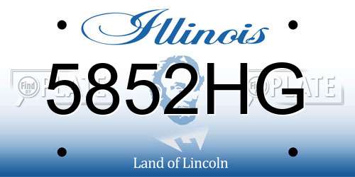 5852HG Illinois License Plate
