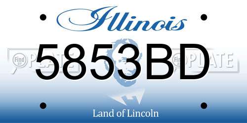 5853BD Illinois License Plate