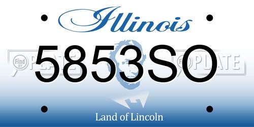 5853SO Illinois License Plate