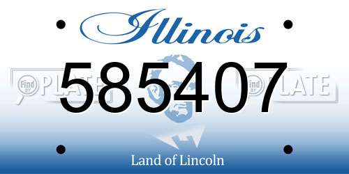 585407 Illinois License Plate