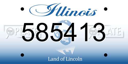 585413 Illinois License Plate