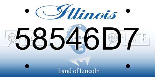 58546D7 Illinois License Plate