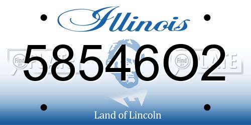 58546O2 Illinois License Plate