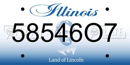 58546O7 Illinois License Plate
