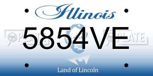 5854VE Illinois License Plate