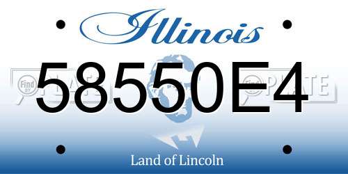 58550E4 Illinois License Plate