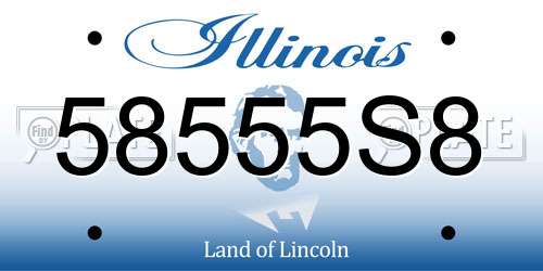 58555S8 Illinois License Plate
