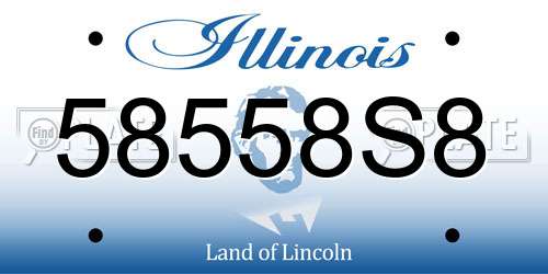58558S8 Illinois License Plate