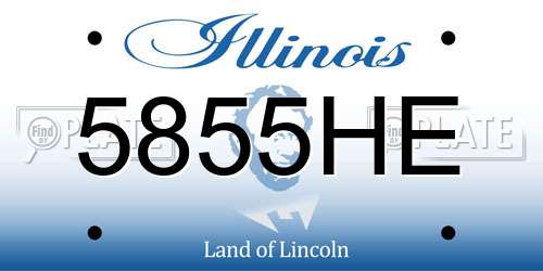 5855HE Illinois License Plate