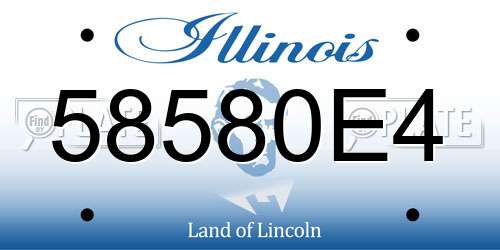 58580E4 Illinois License Plate