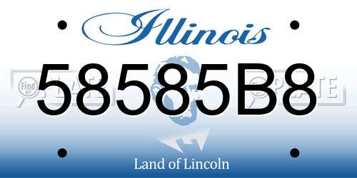 58585B8 Illinois License Plate
