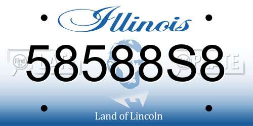 58588S8 Illinois License Plate