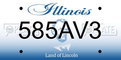 585AV3 Illinois License Plate