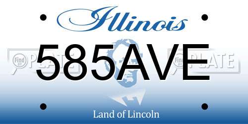 585AVE Illinois License Plate