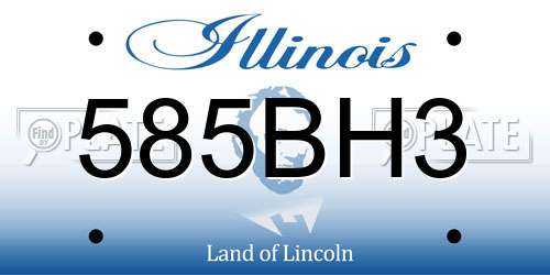 585BH3 Illinois License Plate