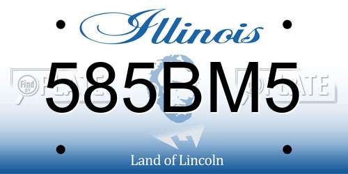 585BM5 Illinois License Plate