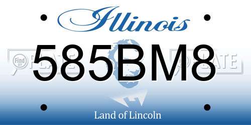 585BM8 Illinois License Plate