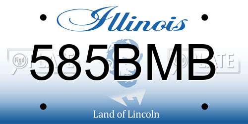 585BMB Illinois License Plate