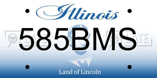 585BMS Illinois License Plate