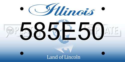 585E50 Illinois License Plate
