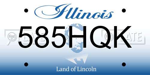 585HQK Illinois License Plate