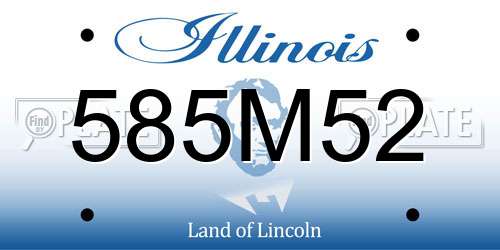 585M52 Illinois License Plate