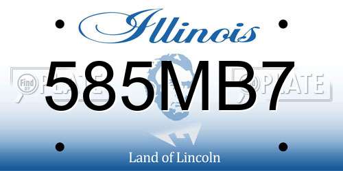 585MB7 Illinois License Plate