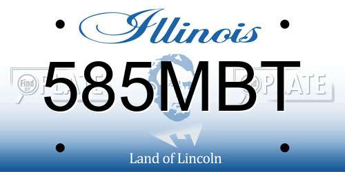 585MBT Illinois License Plate
