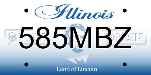 585MBZ Illinois License Plate