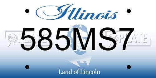 585MS7 Illinois License Plate