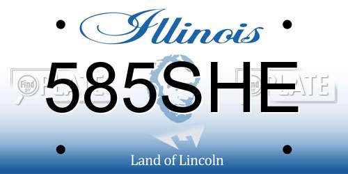 585SHE Illinois License Plate