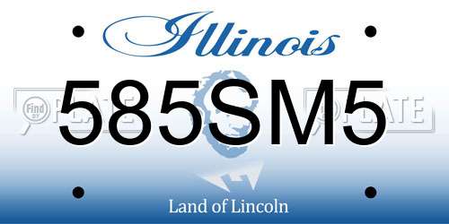585SM5 Illinois License Plate