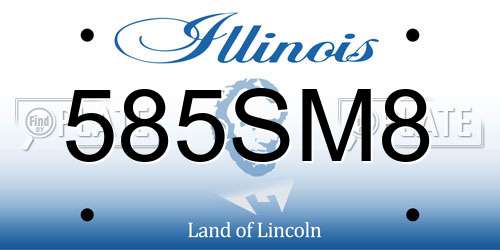 585SM8 Illinois License Plate